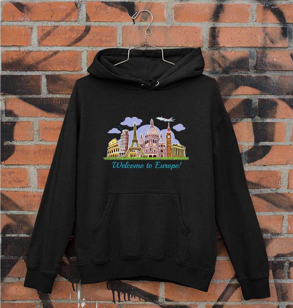 Welcome to Europe Unisex Hoodie for Men/Women-Black-Ektarfa.online