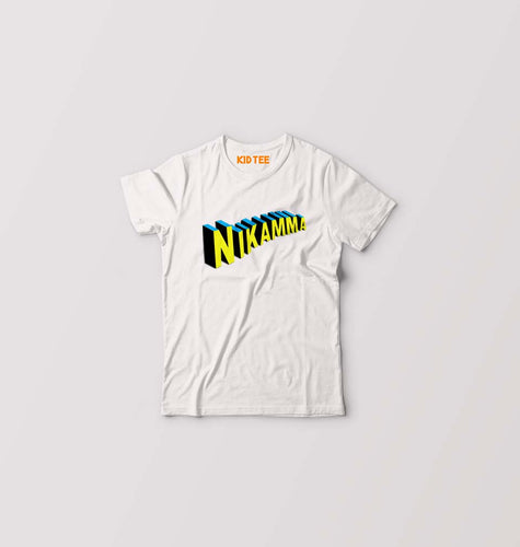 Nikamma Kids T-Shirt for Boy/Girl-White-Ektarfa.online