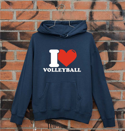 I Love Volleyball Unisex Hoodie for Men/Women-Navy Blue-Ektarfa.online