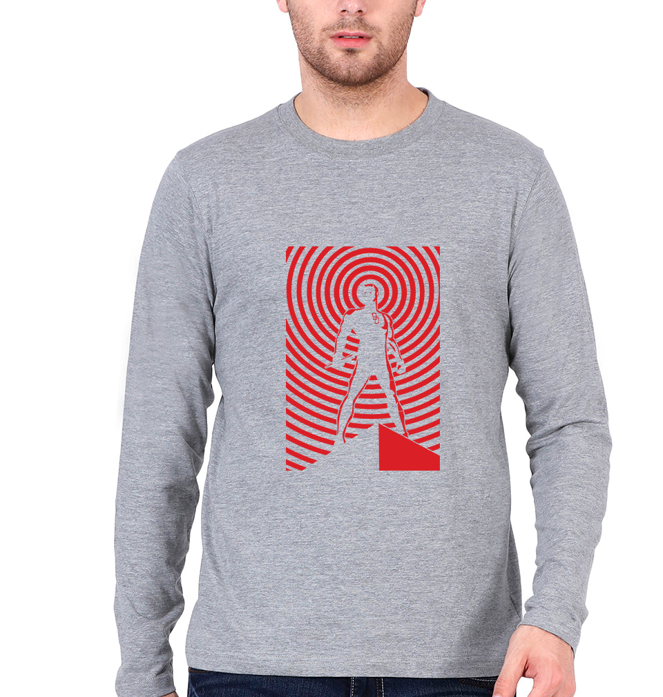 Daredevil Full Sleeves T-Shirt for Men-Grey Melange-Ektarfa.online