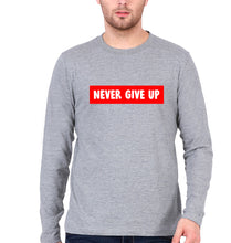 Load image into Gallery viewer, Never Give UP Full Sleeves T-Shirt for Men-Grey-Ektarfa.online
