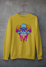 Load image into Gallery viewer, Trippy Psychedelic Skull Unisex Sweatshirt for Men/Women-Mustard yellow-Ektarfa.online
