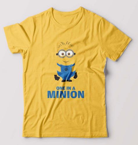 Minion T-Shirt for Men-S(38 Inches)-Golden Yellow-Ektarfa.online