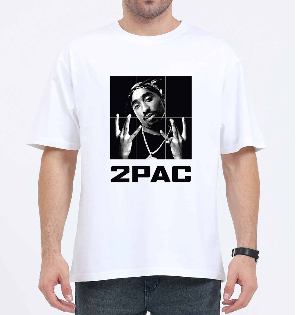 Tupac 2Pac Oversized T-Shirt for Men-White-Ektarfa.online