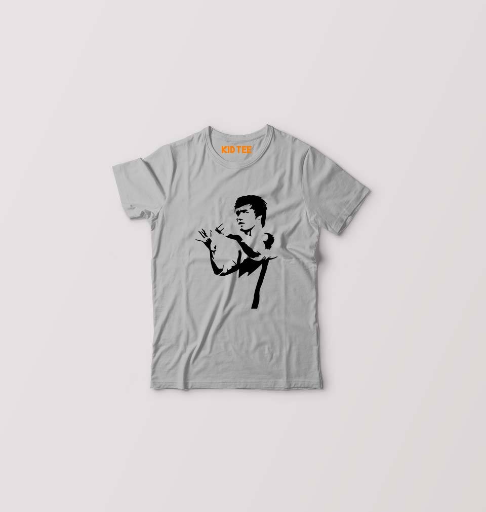 Bruce Lee Kids T-Shirt for Boy/Girl-0-1 Year(20 Inches)-Grey-Ektarfa.online