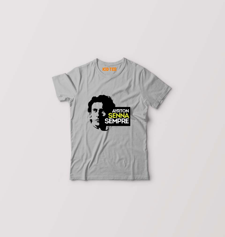 Ayrton Senna Kids T-Shirt for Boy/Girl-Grey-Ektarfa.online