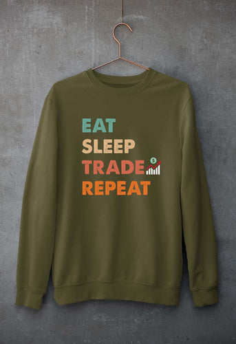Share Market(Stock Market) Unisex Sweatshirt for Men/Women-S(40 Inches)-Olive Green-Ektarfa.online