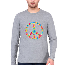 Load image into Gallery viewer, Trippy Psychedelic Peace Skull Full Sleeves T-Shirt for Men-Grey Melange-Ektarfa.online
