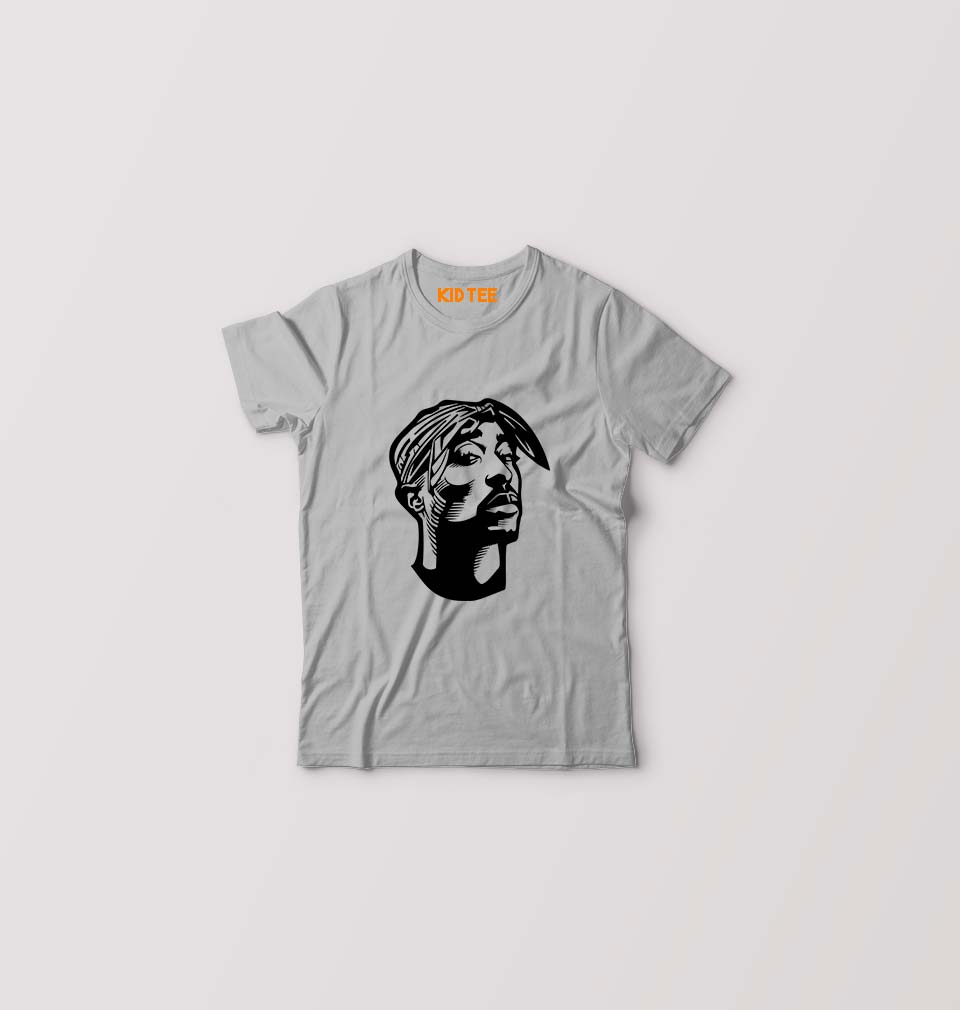 Tupac 2Pac Kids T-Shirt for Boy/Girl-0-1 Year(20 Inches)-Grey-Ektarfa.online