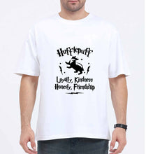 Load image into Gallery viewer, Hufflepuff Harry Potter Oversized T-Shirt for Men-White-Ektarfa.online
