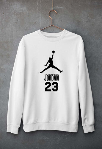 Michael Jordan Unisex Sweatshirt for Men/Women-S(40 Inches)-White-Ektarfa.online