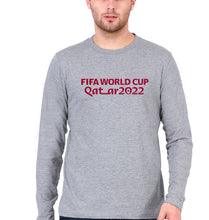 Load image into Gallery viewer, FIFA World Cup Qatar 2022 Full Sleeves T-Shirt for Men-Grey Melange-Ektarfa.online
