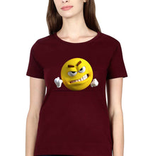 Load image into Gallery viewer, Angry Emoji T-Shirt for Women-Maroon-Ektarfa.online
