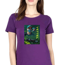 Load image into Gallery viewer, Sebastian Vettel F1 T-Shirt for Women-XS(32 Inches)-Purple-Ektarfa.online
