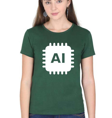 Artificial intelligence (AI) T-Shirt for Women-Dark Green-Ektarfa.online