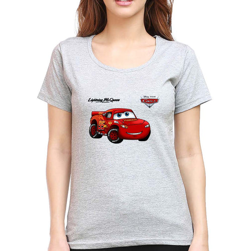 Lightning McQueen T-Shirt for Women-Grey Melange-Ektarfa.online
