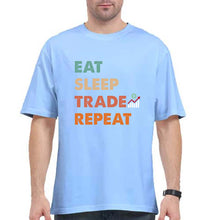 Load image into Gallery viewer, Share Market(Stock Market) Oversized T-Shirt for Men-Baby Blue-Ektarfa.online
