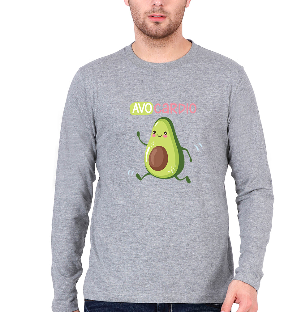 Avocado Full Sleeves T-Shirt for Men-Grey Melange-Ektarfa.online