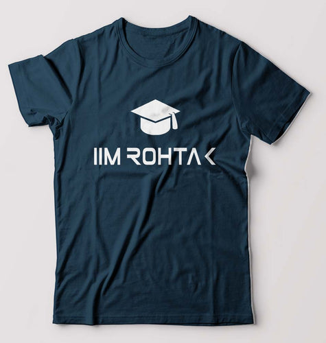 IIM Rohtak T-Shirt for Men-S(38 Inches)-Petrol Blue-Ektarfa.online