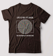 Load image into Gallery viewer, Life T-Shirt for Men-S(38 Inches)-Coffee Brown-Ektarfa.online
