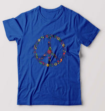 Load image into Gallery viewer, Floral Peace T-Shirt for Men-Royal Blue-Ektarfa.online
