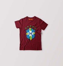 Load image into Gallery viewer, Brazil Football Kids T-Shirt for Boy/Girl-0-1 Year(20 Inches)-Maroon-Ektarfa.online
