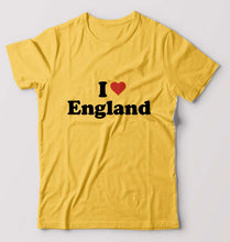 Load image into Gallery viewer, I Love England T-Shirt for Men-Golden Yellow-Ektarfa.online
