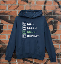 Load image into Gallery viewer, Eat Sleep Code Repeat Unisex Hoodie for Men/Women-Navy Blue-Ektarfa.online
