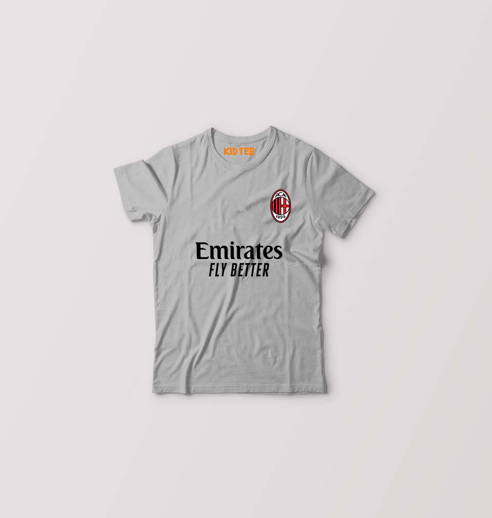 A.C. Milan 2021-22 Kids T-Shirt for Boy/Girl-Grey-Ektarfa.online