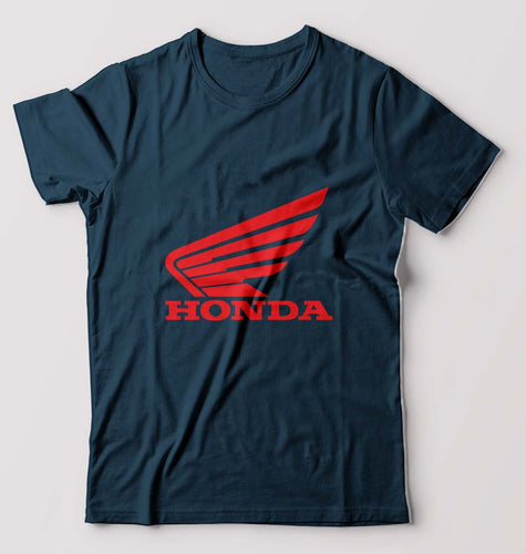 Honda T-Shirt for Men-S(38 Inches)-Petrol Blue-Ektarfa.online