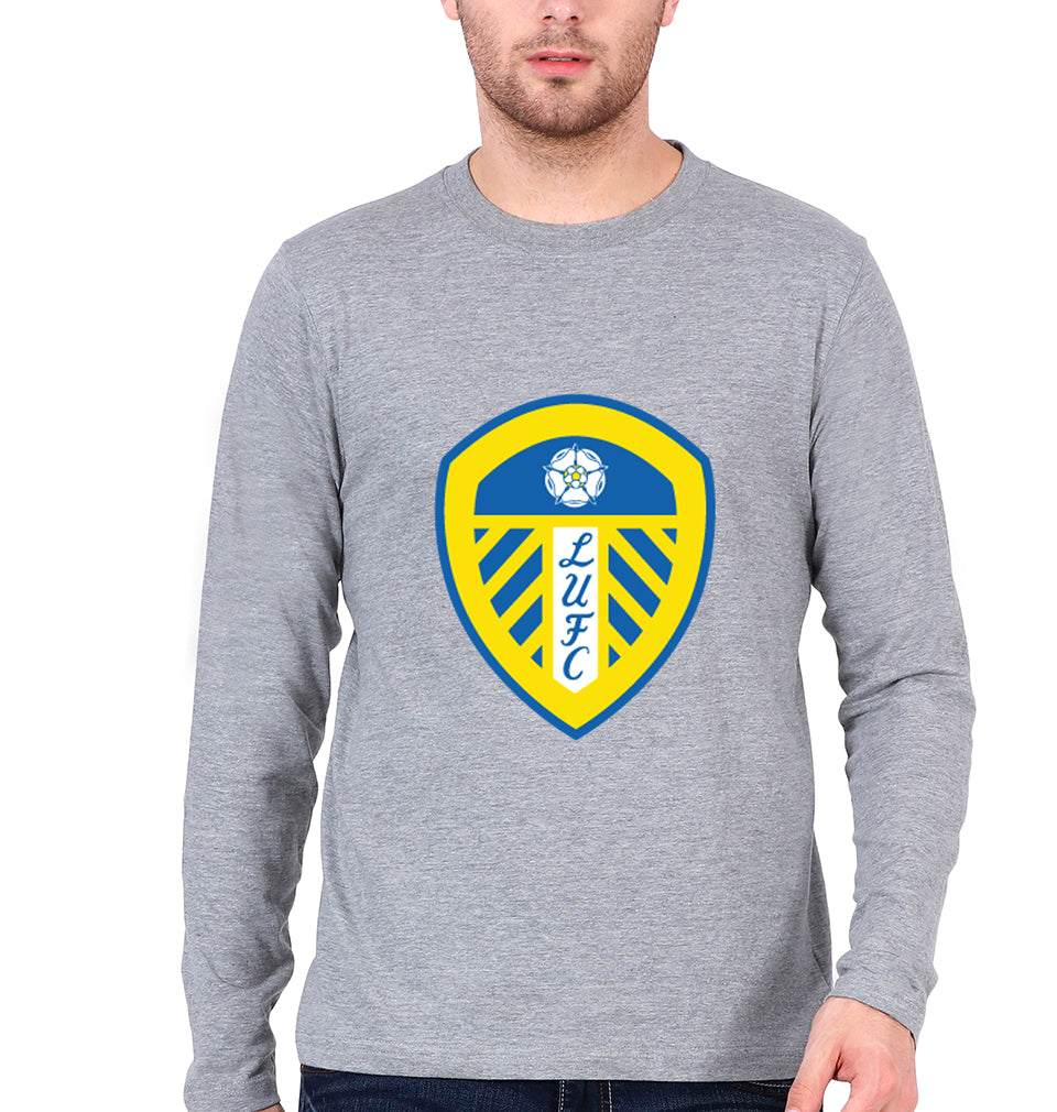 LEEDS-UNITED Full Sleeves T-Shirt for Men-Grey Melange-Ektarfa.online