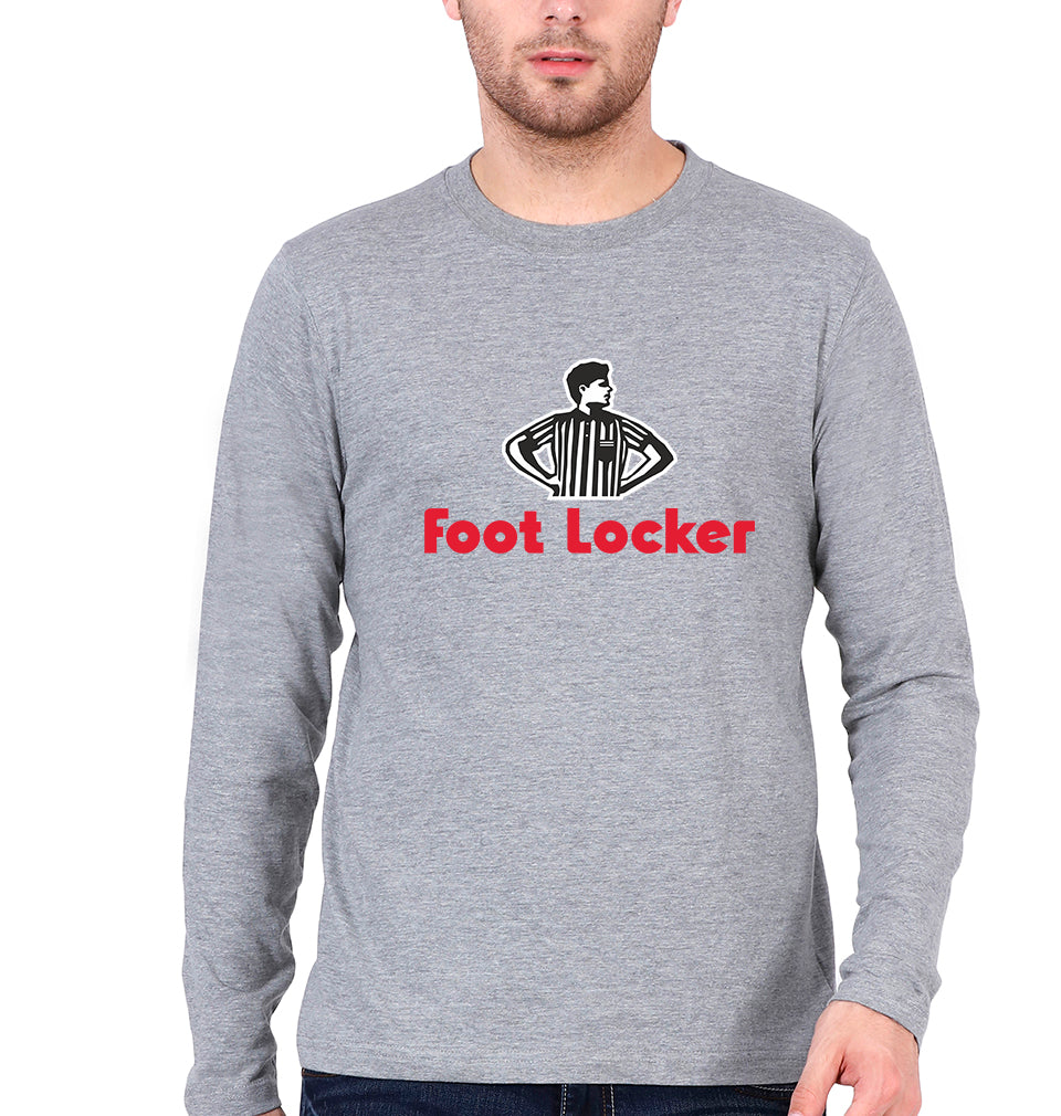 Foot Locker Full Sleeves T-Shirt for Men-Grey Melange-Ektarfa.online