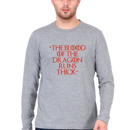 House of the Dragon (GOT) Full Sleeves T-Shirt for Men-Grey Melange-Ektarfa.online