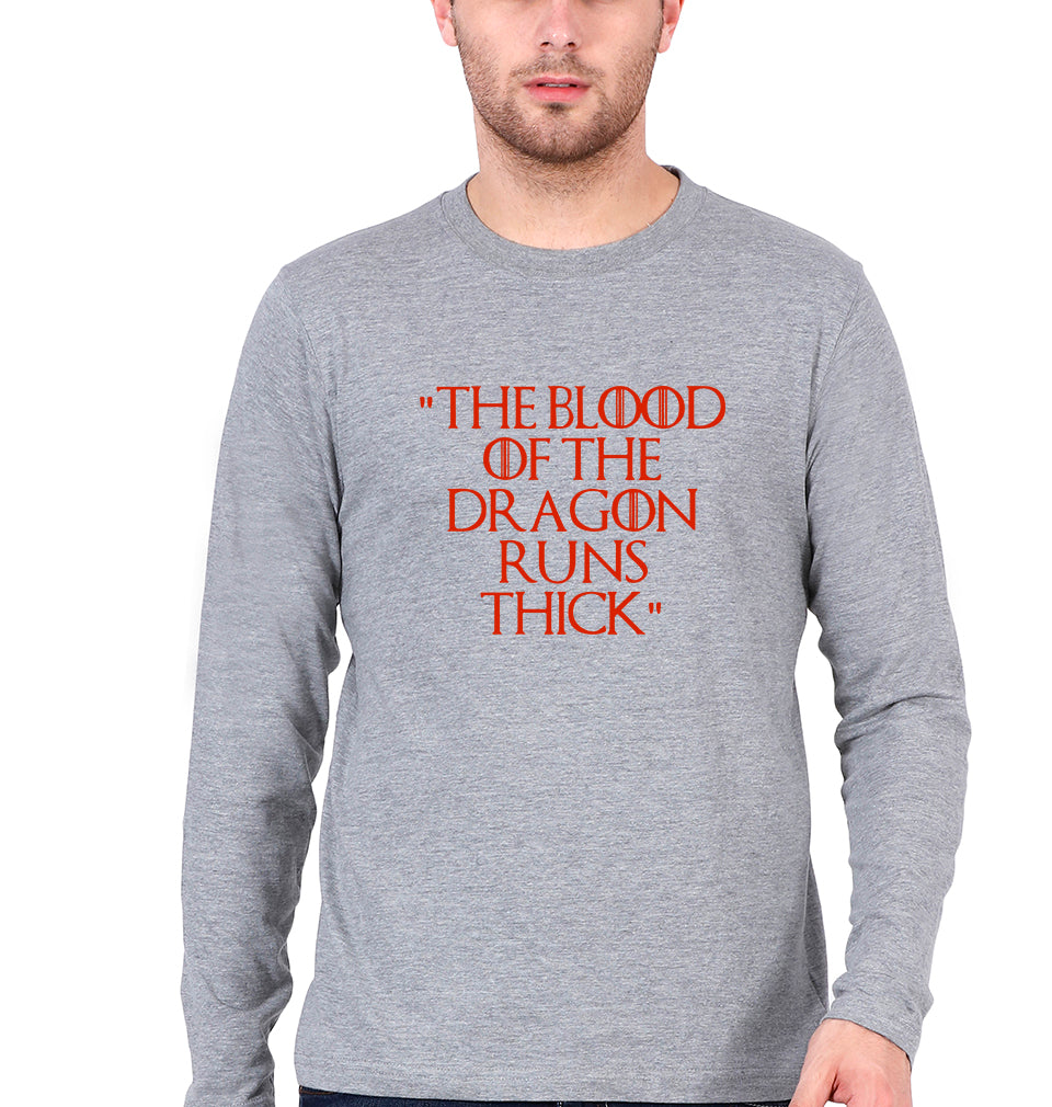 House of the Dragon (GOT) Full Sleeves T-Shirt for Men-Grey Melange-Ektarfa.online