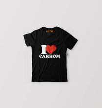 Load image into Gallery viewer, I Love Carrom Kids T-Shirt for Boy/Girl-Black-Ektarfa.online
