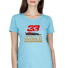 Load image into Gallery viewer, Max Verstappen F1 World Championship T-Shirt for Women-Light Blue-Ektarfa.online
