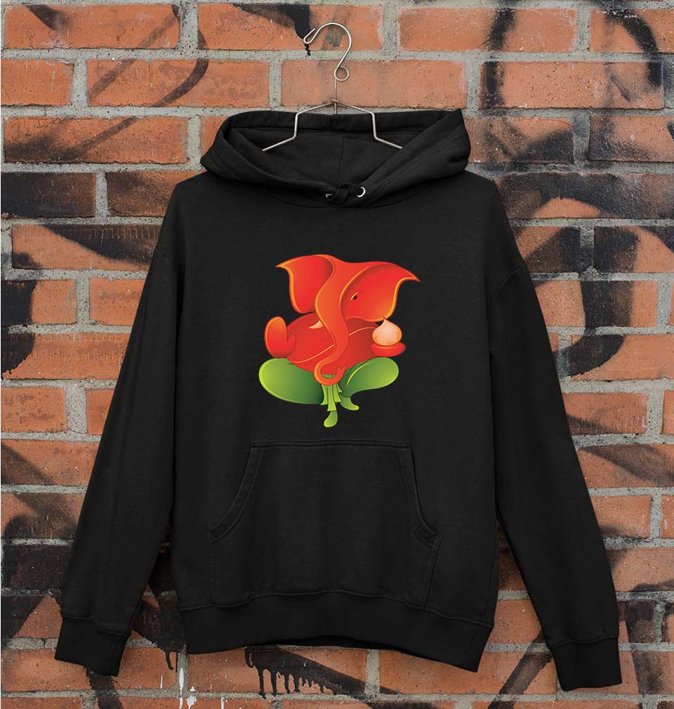 Ganpati JI(Ganesh) Unisex Hoodie for Men/Women-Black-Ektarfa.online