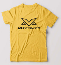 Load image into Gallery viewer, Max Verstappen T-Shirt for Men-S(38 Inches)-Golden Yellow-Ektarfa.online
