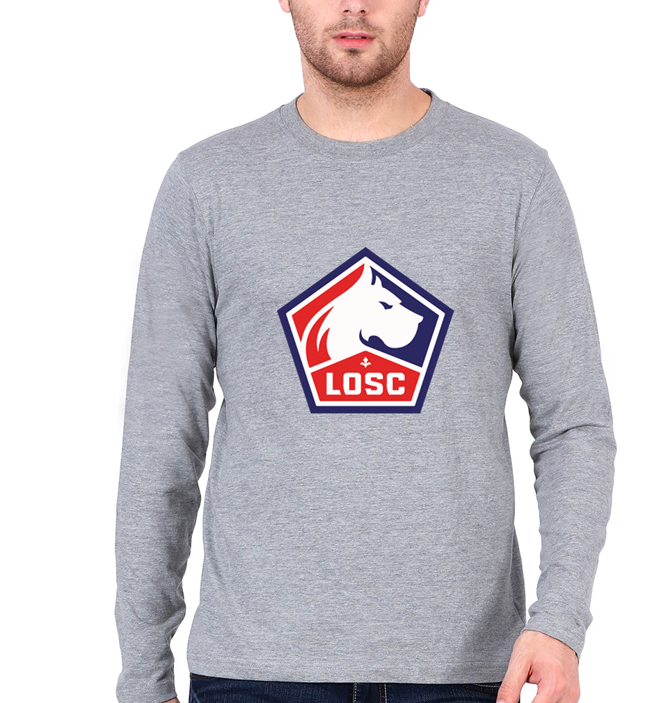 Lille Full Sleeves T-Shirt for Men-Grey Melange-Ektarfa.online