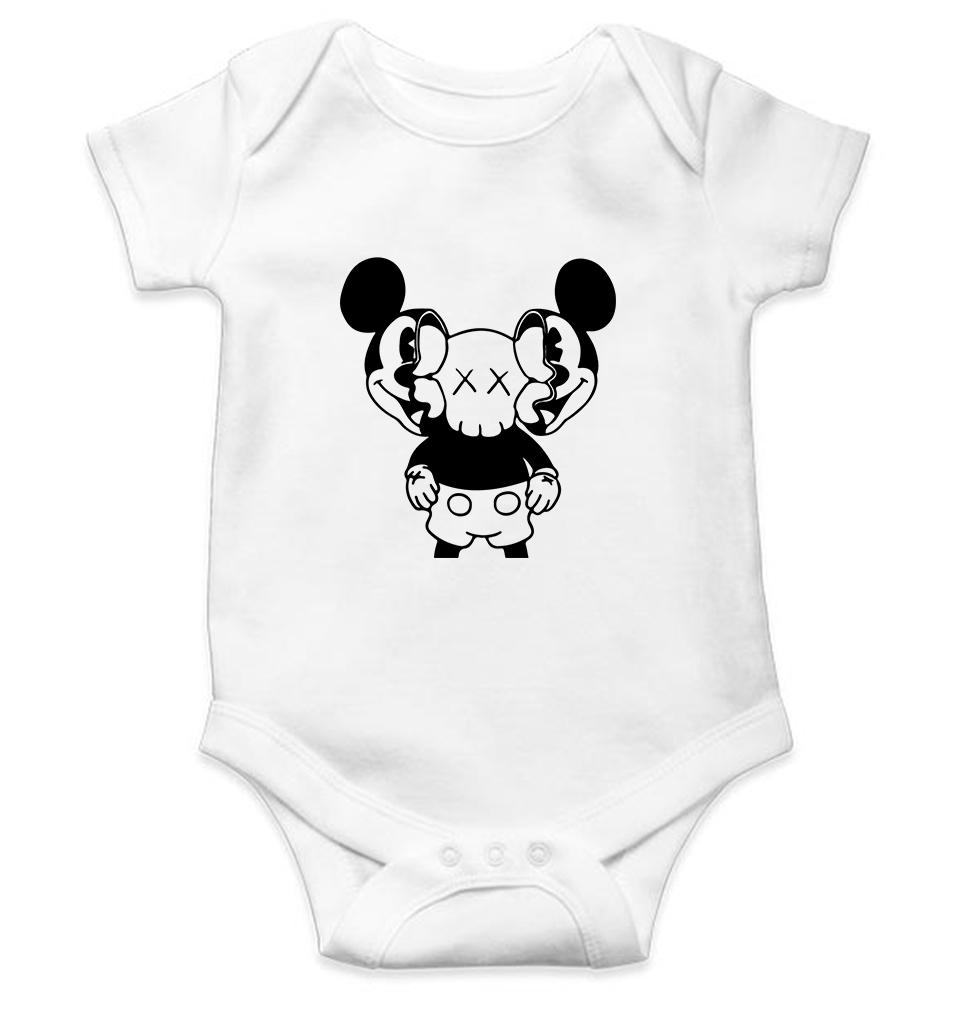 Kaws Mickey Kids Romper For Baby Boy/Girl-0-5 Months(18 Inches)-White-Ektarfa.online