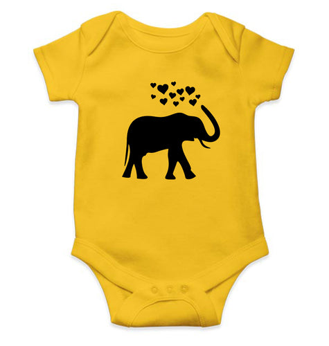 Elephant Hearts Kids Romper For Baby Boy/Girl-0-5 Months(18 Inches)-Yellow-Ektarfa.online