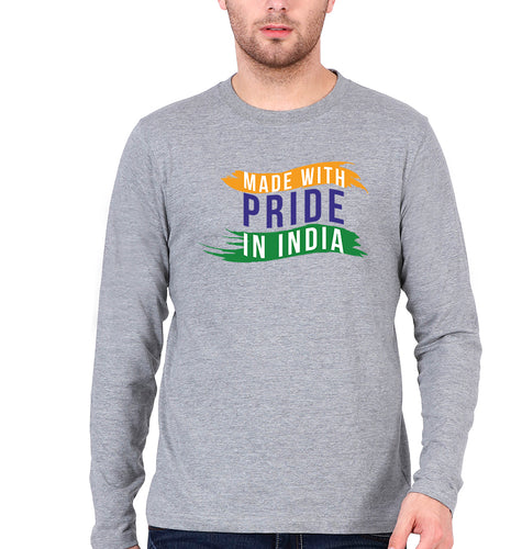 Made in India Full Sleeves T-Shirt for Men-Grey Melange-Ektarfa.online