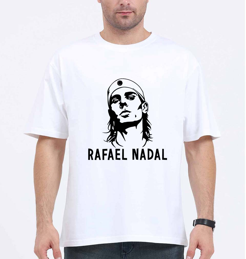 Rafael Nadal (RAFA) Oversized T-Shirt for Men-White-Ektarfa.online