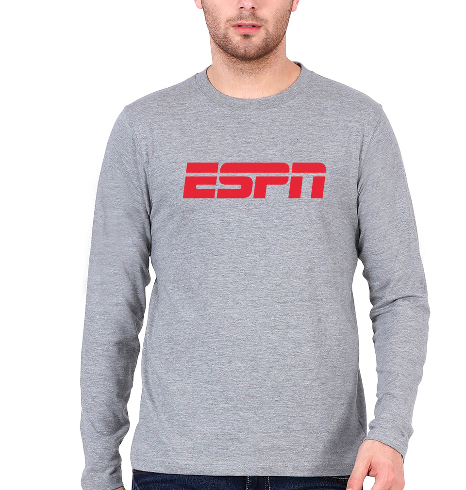 ESPN Full Sleeves T-Shirt for Men-Grey Melange-Ektarfa.online