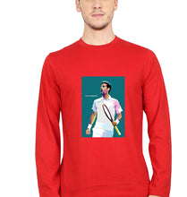 Load image into Gallery viewer, Novak Djokovic Tennis Full Sleeves T-Shirt for Men-Red-Ektarfa.online
