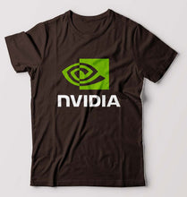 Load image into Gallery viewer, Nvidia T-Shirt for Men-S(38 Inches)-Coffee Brown-Ektarfa.online
