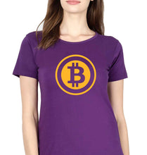Load image into Gallery viewer, Cryptocurrency Bitcoin T-Shirt for Women-Purple-Ektarfa.online
