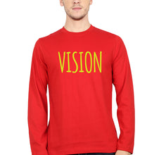 Load image into Gallery viewer, Vision Full Sleeves T-Shirt for Men-S(38 Inches)-Red-Ektarfa.online
