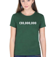 Load image into Gallery viewer, CEO T-Shirt for Women-XS(32 Inches)-Dark Green-Ektarfa.online
