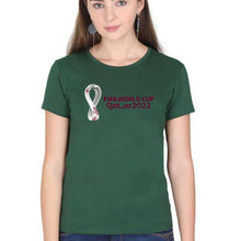 Load image into Gallery viewer, FIFA World Cup Qatar 2022 T-Shirt for Women-XS(32 Inches)-Dark Green-Ektarfa.online
